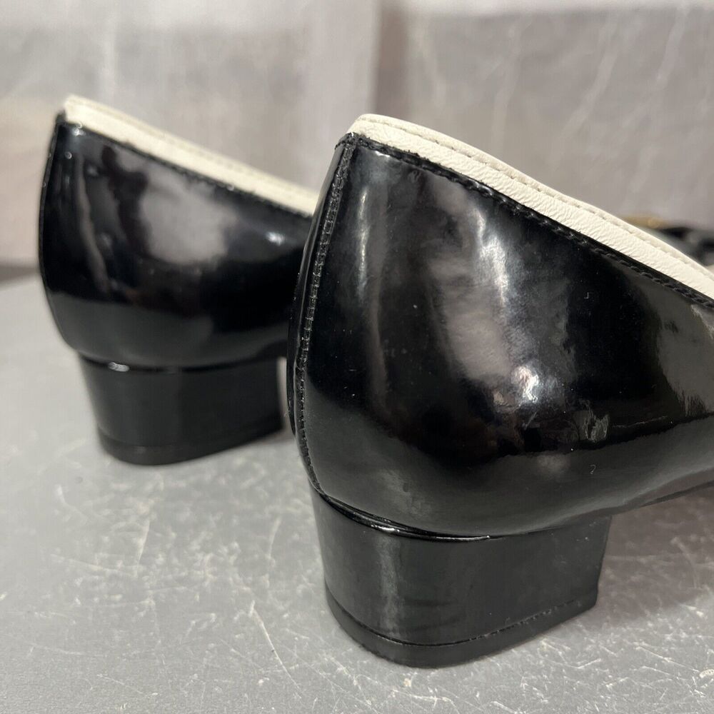 Kate Spade New York Anika Black Cream Nappa Leather Pointed Toe Pumps Shoe 7.5 - Picture 5 of 8
